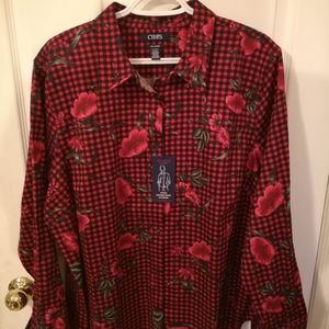 Chaps red rose patterned shirt